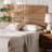Bali & Pari Prita Paper Loom Headboard With Mahogany Wood Frame, Handwoven Bed Backrest Panel With Geometric Design, Boho Rustic Bedroom Accent-25584770