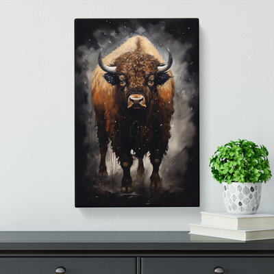Buffalo Gestural - Wrapped Canvas
