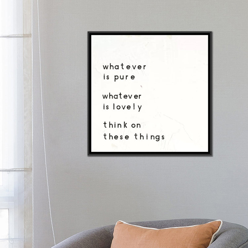«Words of Encouragement IV», art textuel sur toile, H 18 po x l 18 po x P 1,5 po, Pas de tapis, Toile encadrée noire