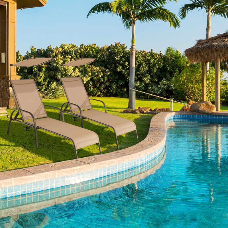 Menno Outdoor Metal Chaise Lounge
