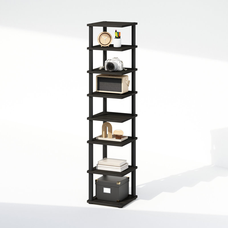 Creekside 8-Tier Vertical Space Saving Free Standing Corner Shelf, Display Rack, Espresso/Black, Espresso/Black