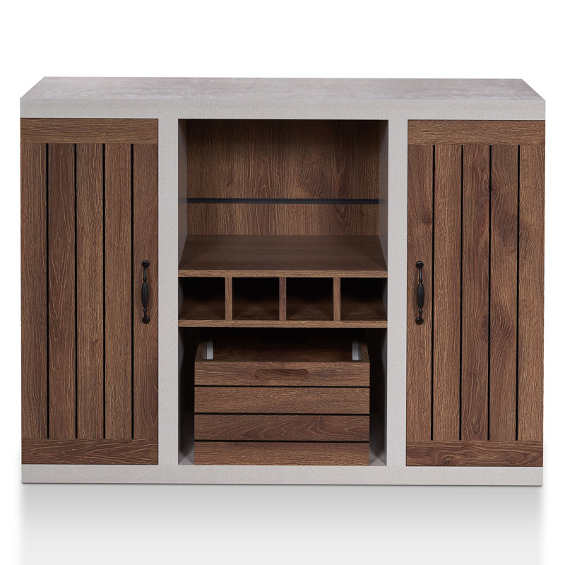 Vando 47.25" Width Multi-Storage Buffet, Distressed Walnut