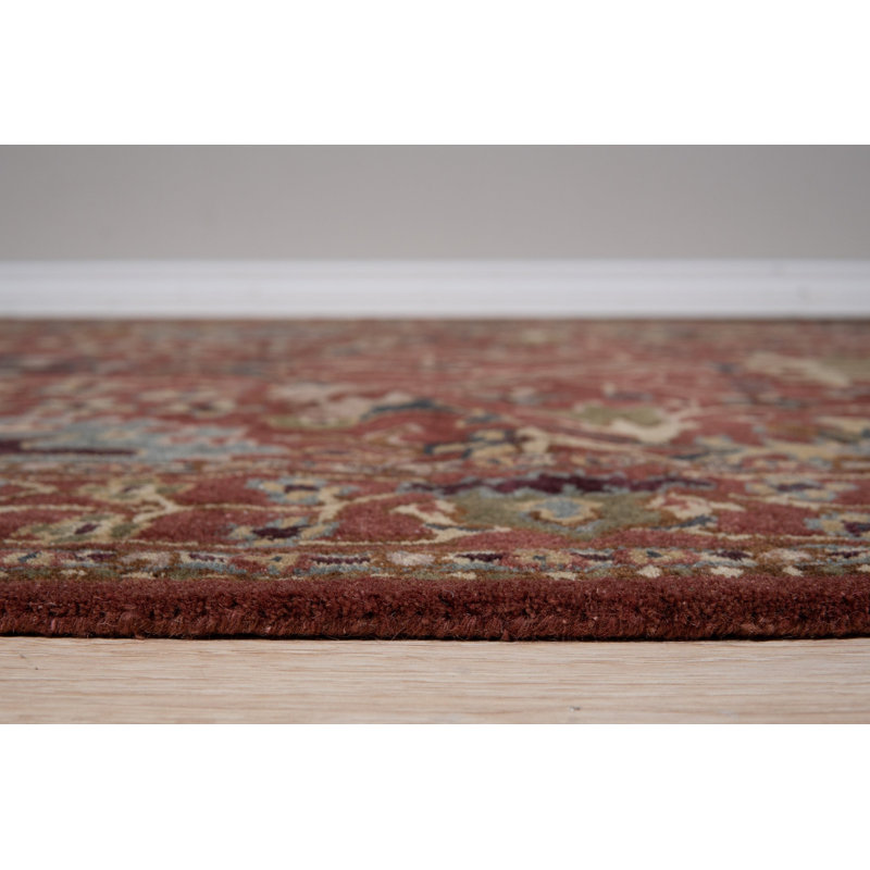 Tapis oriental en laine touffeté rouille