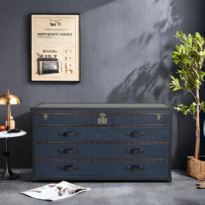 Vintage Sideboard With Leather Exterior 55.11'' Sideboard