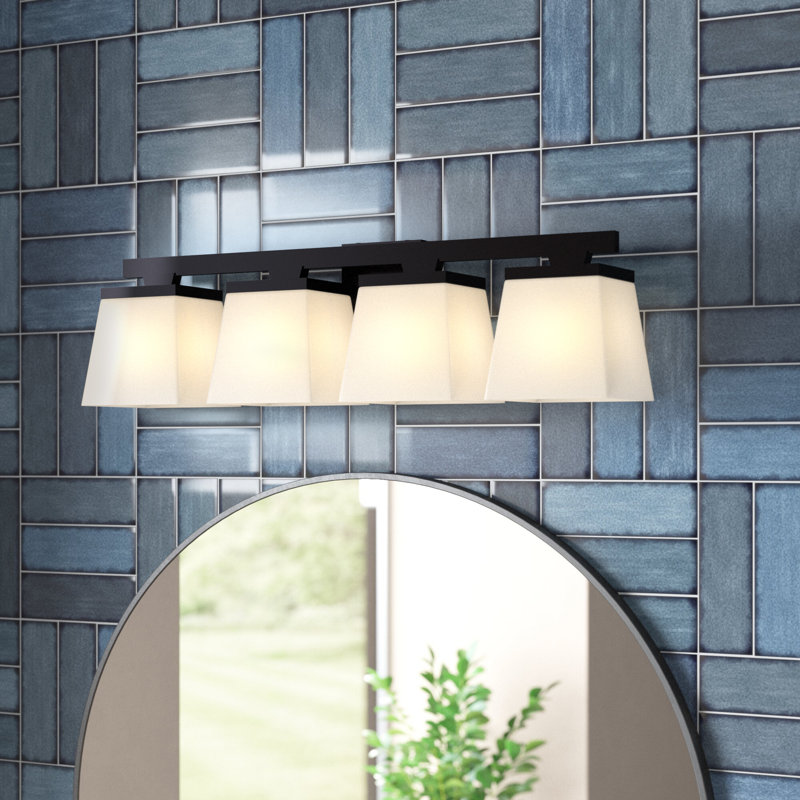 Meuble-lavabo 4 lumières Panora, Noir mat