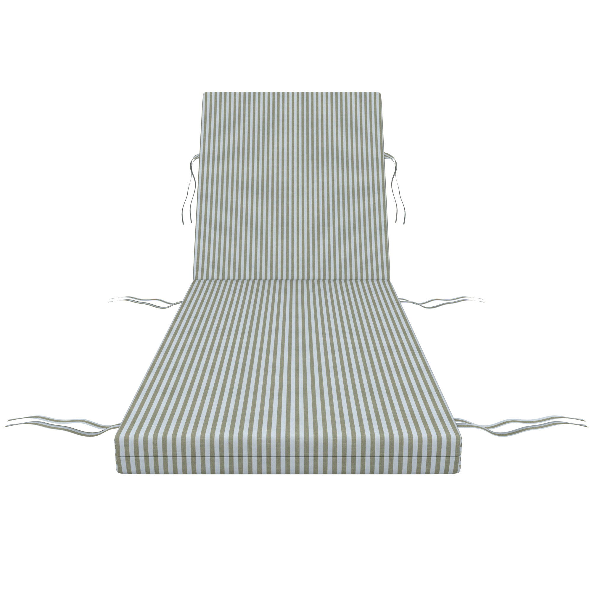 Lani Sunbrella Outdoor Chaise Lounge Cushion, 24" W x 45" D, Sail Away Aloe