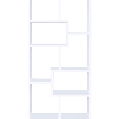 Bibliothèque géométrique blanche à 8 tablettes - pour 8 pièces