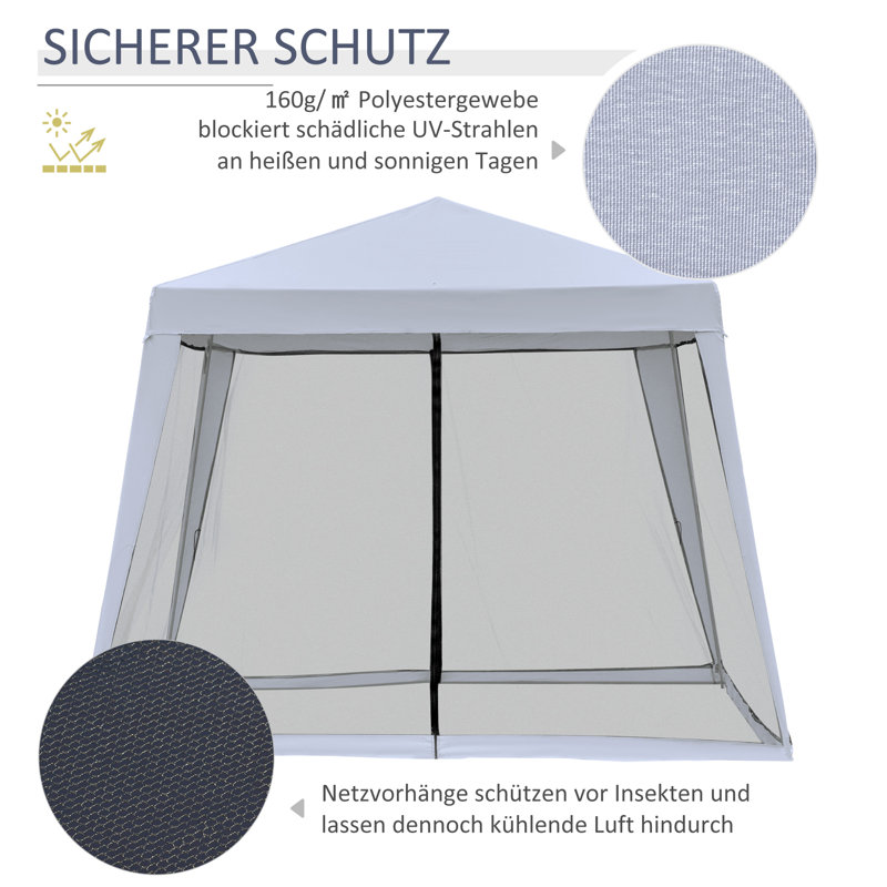 Mcclinton 3m x 3m Steel Party Tent, Grey