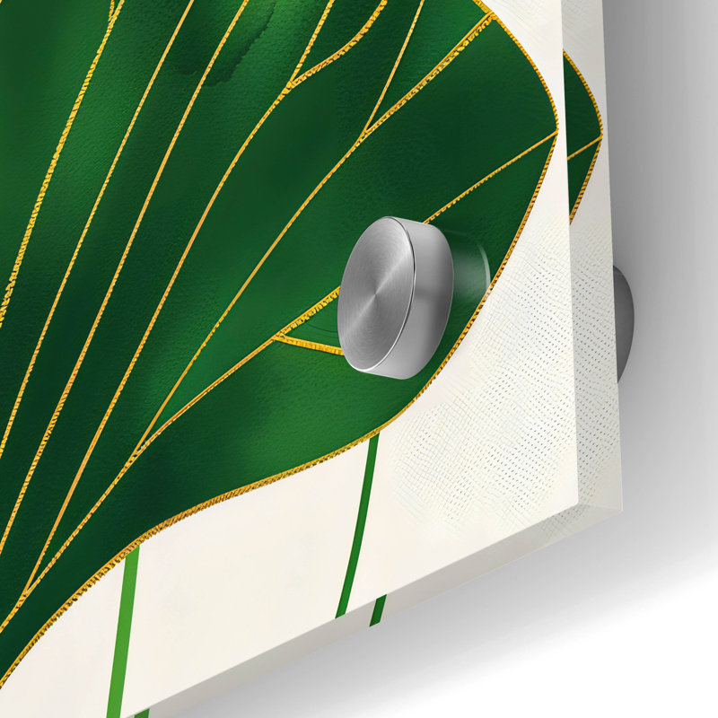 «Leaves Of Green» par Andreas Magnusson, art mural en verre acrylique, H 36 po x l 24 po x P 0,2 po