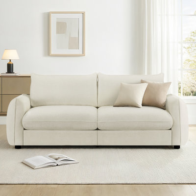 Greek 90.5"W  3-Seater Modern Upholstery Sofa