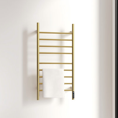 9-Bar Wall-Mounted Electric Towel Warmer with Timer