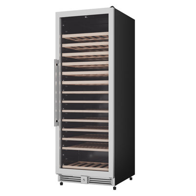 Avanti Refresh 149 Bottle Wine Cooler with Wood Shelves, in Stainless Steel