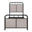 Base de lit simple tapissier en lin avec tête de lit et pied de lit en tissu-1829288209