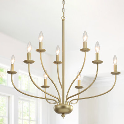 Lustre classique / traditionnel à 2 niveaux de 30 pouces à 2 niveaux avec douilles E12 en forme de bougie pour entrée, salle à manger et cuisine Ottuso