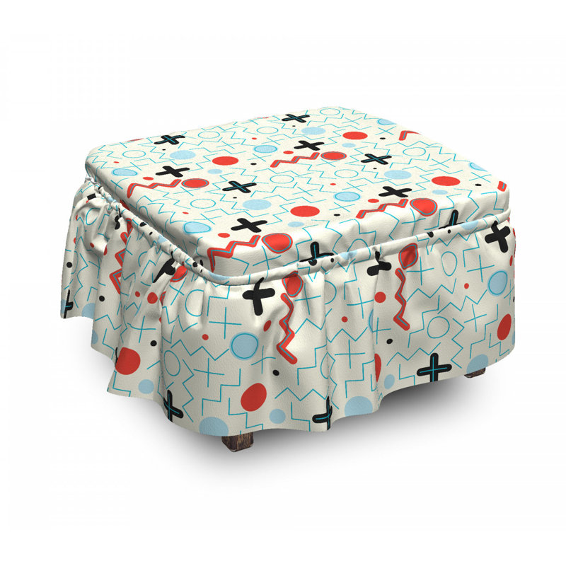 Housse pour de repose-pieds zig zag waves circle