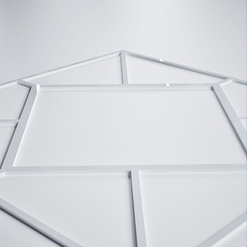 Panneaux muraux décoratifs en acrylique Hudson, moyen, l 15 3/8 po x H 15 3/8 po x T 1/8 po, blanc, Blanc