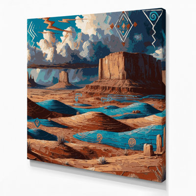 Art mural sur toile 73 "Southwestern Cowboy Navajo"