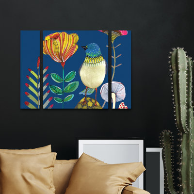 3 Panel Wall Art Set - Sylvie Demers 'My Heart of Gold 2' Canvas Wall Art for Living Room, Bedroom, or Office Decor by 