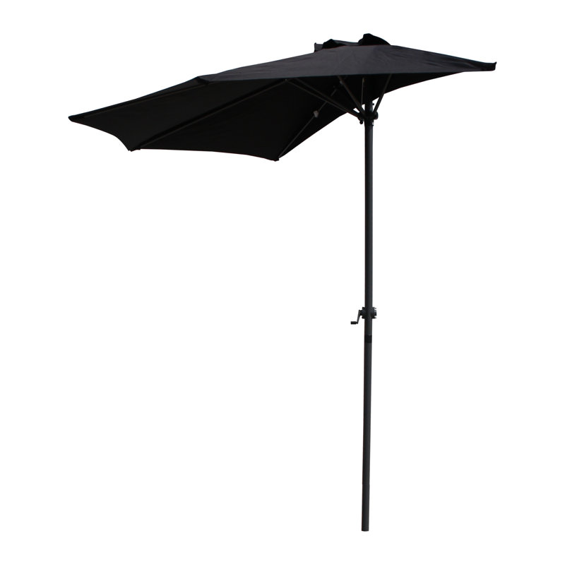Demi-parasol de marché de 9 pi Patson, Noir