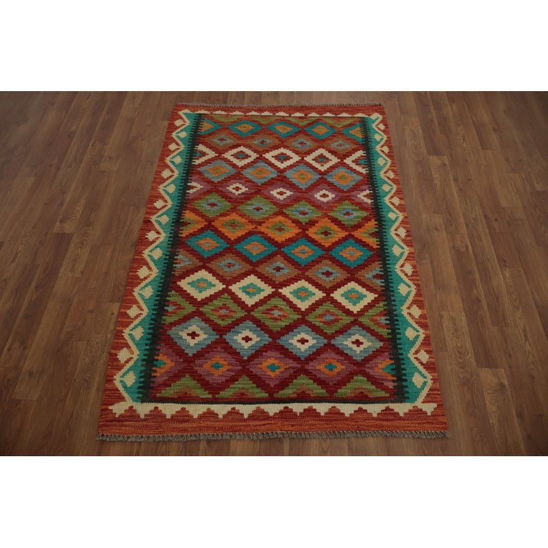 Tapis colorant multicolore à motif de teinture kilim 3x5 pour Eclectic Home