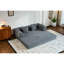 Lit convertible convertible en velours côtelé gris, cadre multifonctionnel à forme fixe 4 - 1, coussin cylindrique, plancher pour petits appartements, style décontracté avec fonction, revêtement en velours côtelé, cadre et salon