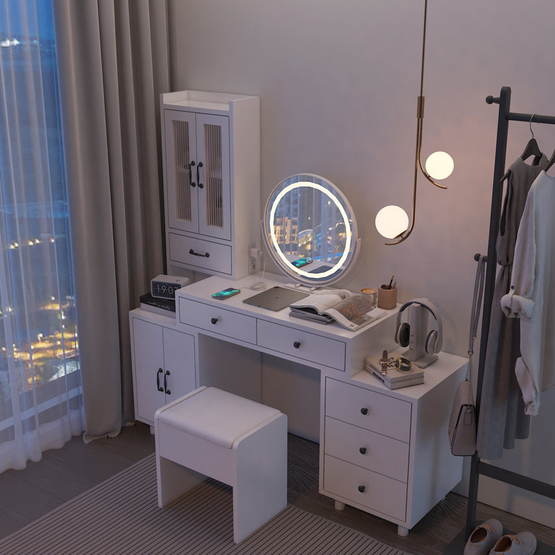 Coiffeuse Claar, Blanc