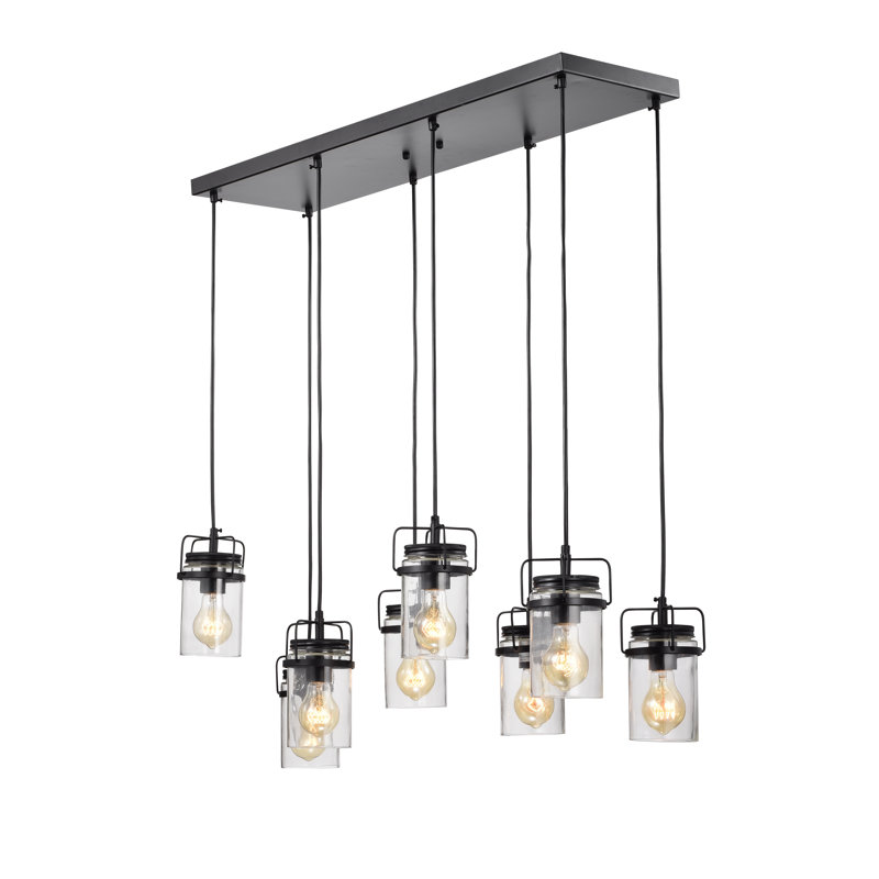 Luminaire suspendu cylindre grappe 8 lumières Donald