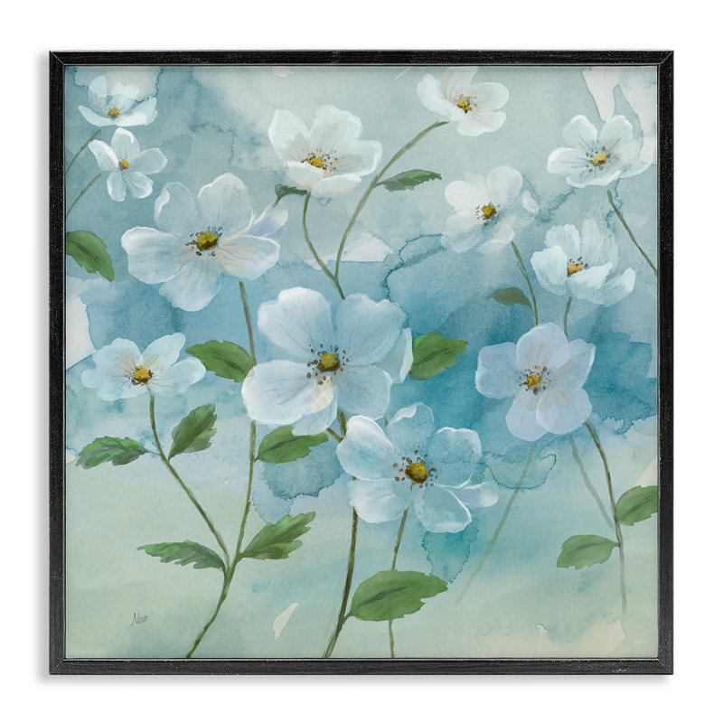 Fleurs généreuses, estampe numérique par Nan, H 12 po x l 12 po, Giclée encadrée noir minuit