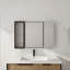 Armoire de salle de bain avec miroir 39,4 po avec combinaison de rangement, armoire à pharmacie murale avec porte à fermeture en douceur, tablettes réglables en verre, contreplaqué
