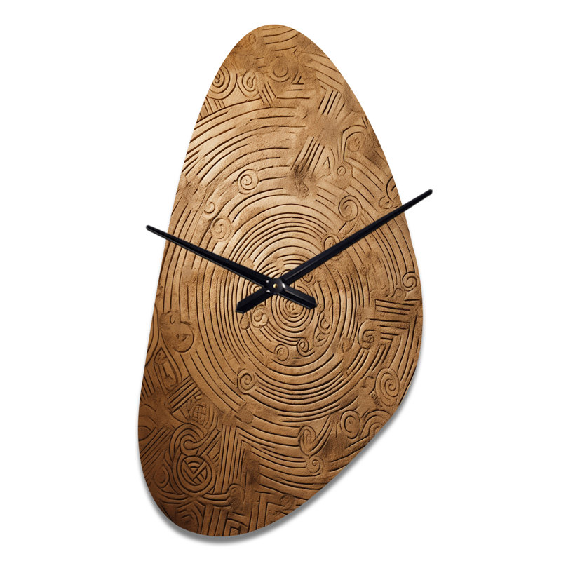 Horloge dorée - plume Boho, Grand