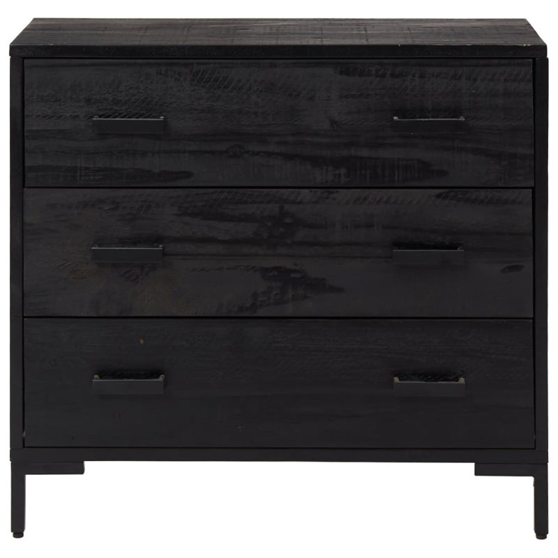 Commode d'appoint 3 tiroirs, Noir