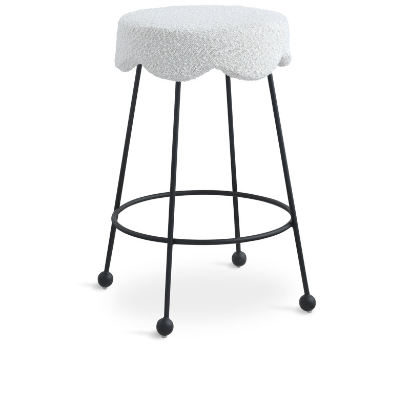 Fleur Boucle Fabric Counter Stool, Cream Boucle Fabric