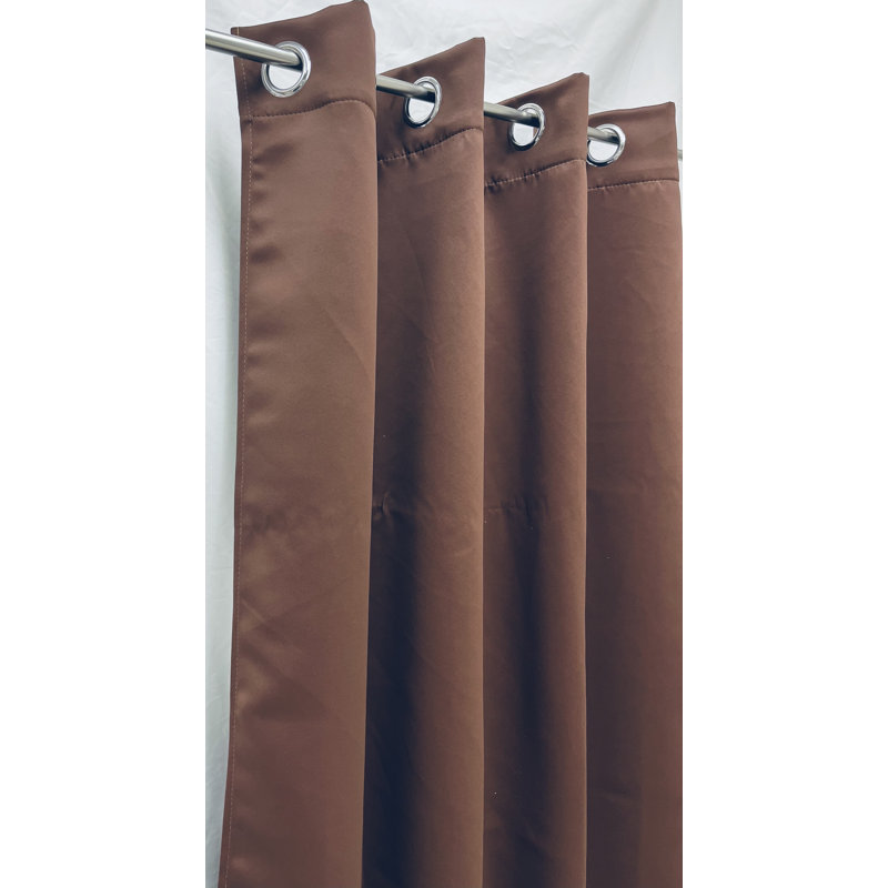 Polyester Blackout Curtains / Drapes, 54" x 84", Brown