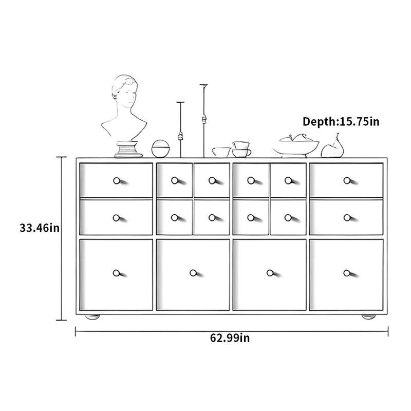 Retro Simple And Light Luxury Dining Sideboard, Tan