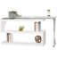 Folden L-Shaped Glass Top Computer Desk-813790368