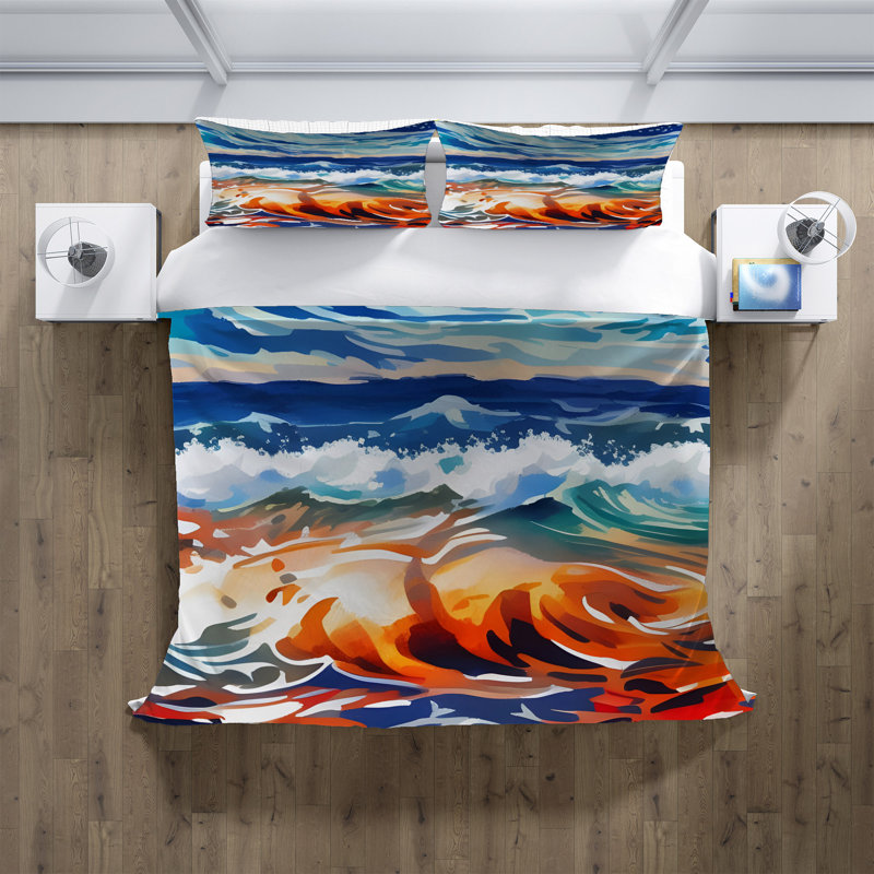 Polyester Abstract Duvet Cover, King Duvet Cover + 2 King Shams