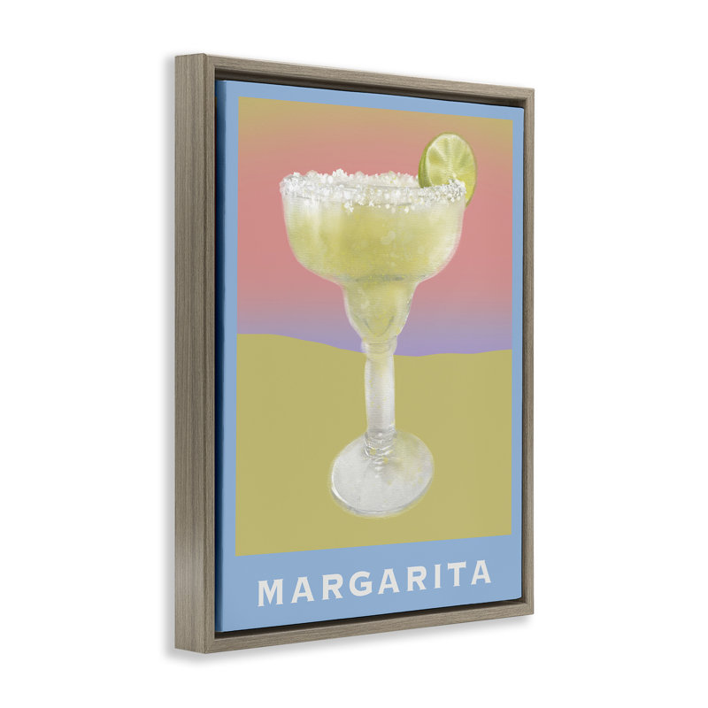 Margarita sur cadre flottant dégradé délavé, design par Matthew Piotrowicz, Cadre flottant orme Montalcino, H 21 po x l 17 po