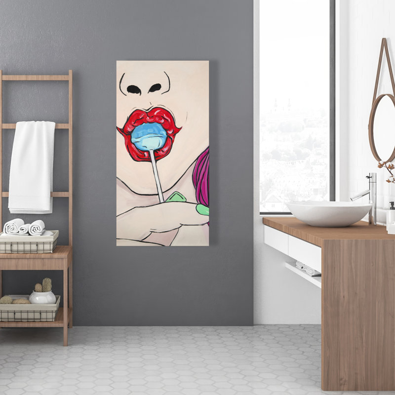 «Lollipop - Blue Woman», reproduction d'art sur toile | Style moderne
