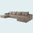 Cloud Sectional Sofa With 1 Ottoman, Modern Minimalist Upholstered Couches, Comfort U Shaped Sofa For Living Room, Deep Seat Corner Couch-106958768-106958766-106958767