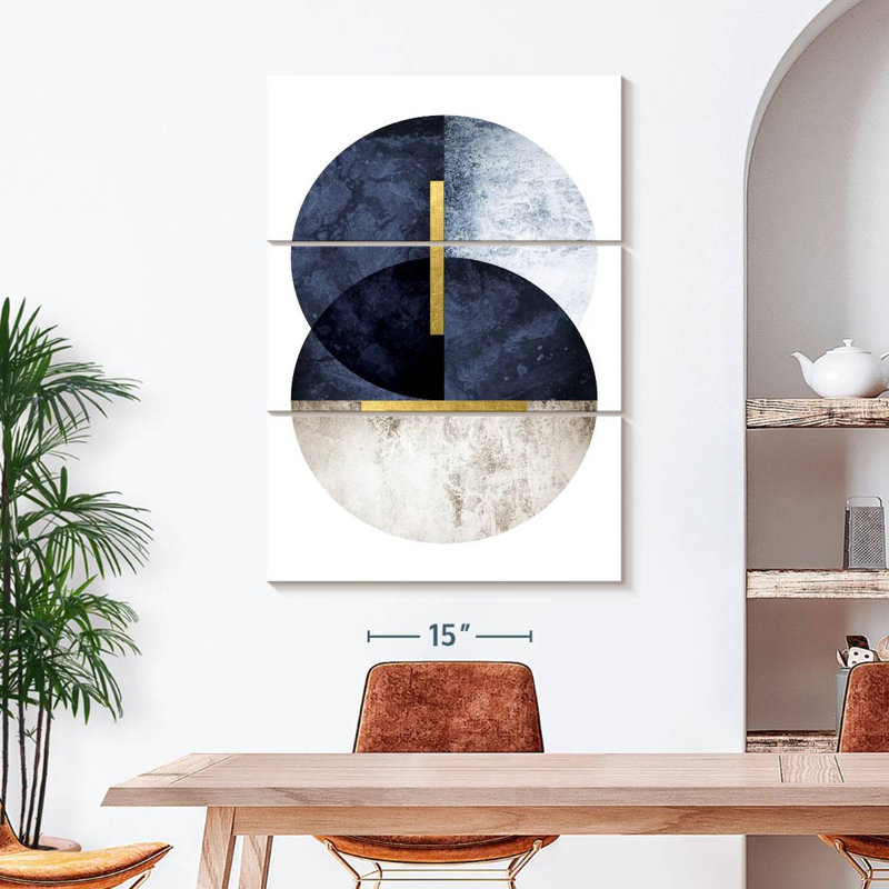 Impression d'art sur toile bleu marine foncé, H 50 po x l 32 po x P 1,25 po