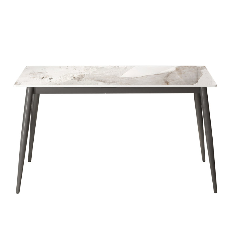 Panneau de pieds en métal gris foncé Herald de 6 po, H 29,84 po x l 56,31 po x P 32,28 po, Blanc