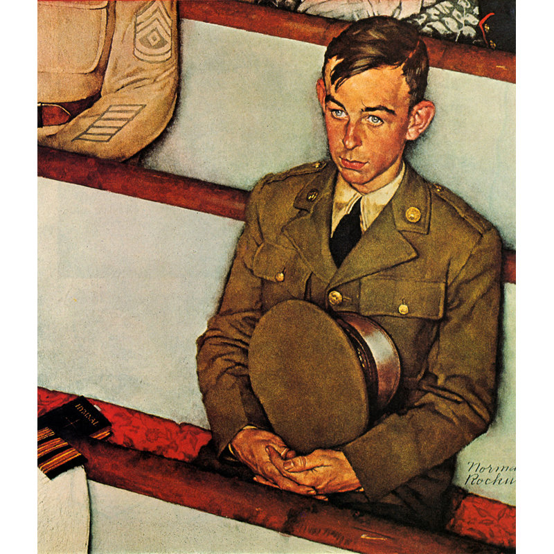 «Willie Gillis» par Norman Rockwell, toile tendue avec châssis, H 18 po x l 13 po