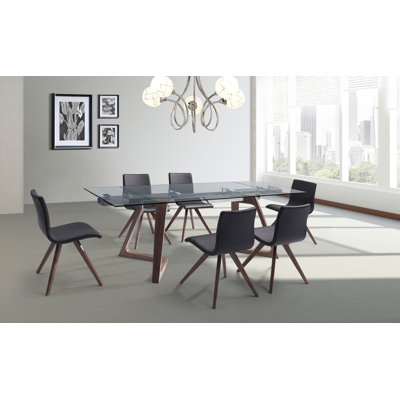 Jaeshaun Extendable Glass Top Dining Table