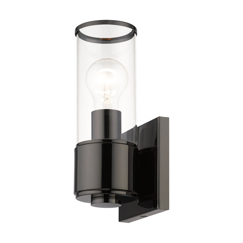 Sarena Steel Armed Sconce, Black Chrome
