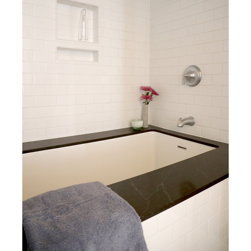 Lacey 66'' L Soaking Bathtub, White, Polished Brass