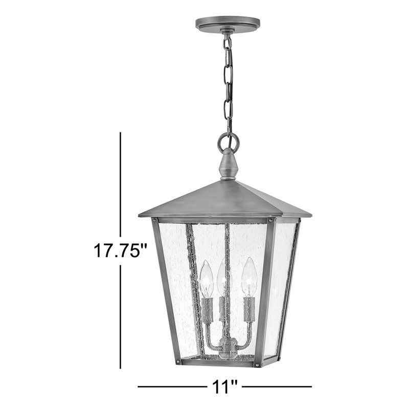 Huntersfield 3 -Bulb 17.75" H Outdoor Hanging Lantern, Burnished Bronze