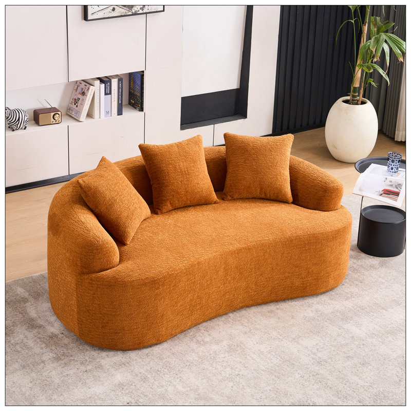 Causeuse incurvée orange pleine compression Curved Loveseat, Orange