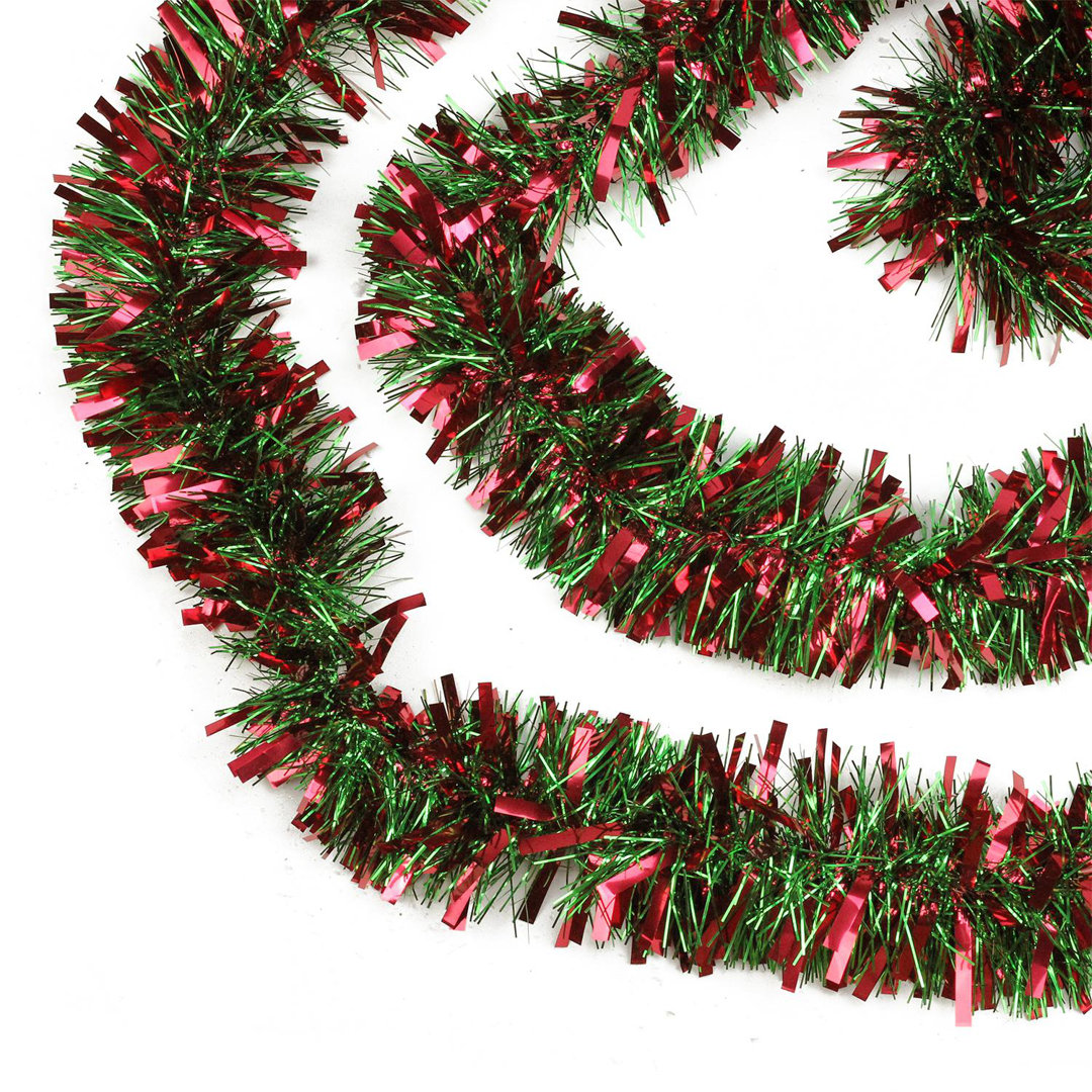 50' x 3" Red and Green Wide Cut 6-Ply Artificial Christmas Garland - Unlit Northlight Seasonal