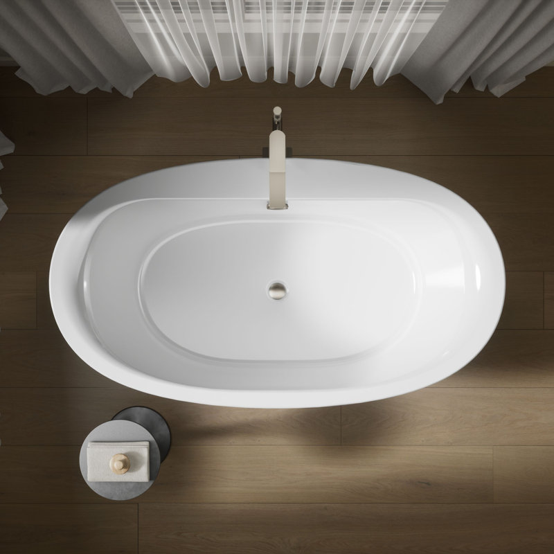 Sunstruck® 65.5" L x 36" W Free standing Soaking Bathtub, White