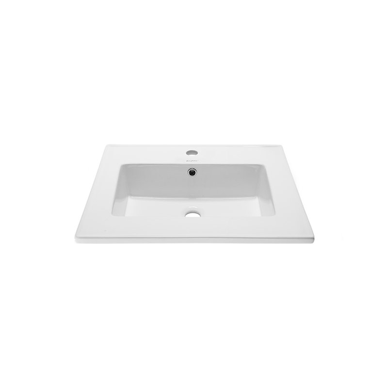 Voltaire 25" Glossy White Ceramic Vanity Top Sink